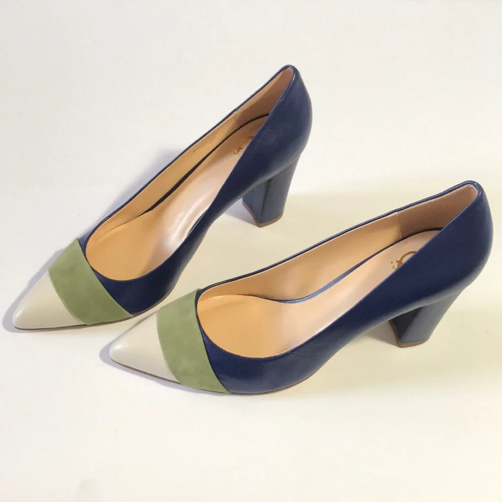 C Wonder Jillian Leather and Suede Pumps with Toe Detail - Picture 1 of 8